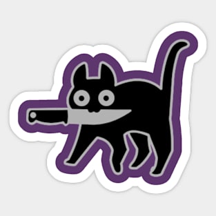 Kitty Knife Sticker